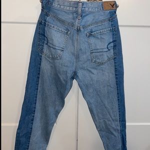 American Eagle Straight leg two-tone jeans